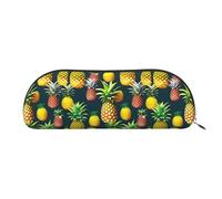 bmnaswt Sacchetto di immagazzinaggio della stampa di ananas della frutta tropicale, sacchetto della chiusura lampo del grano trasversale, elegante borsa portatile di cancelleria di trucco, Argento