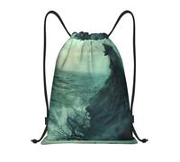 bmnaswt The Sea Witch Inspired stampa borsa con coulisse, zaino pieghevole da palestra per spiaggia, escursionismo, palestra e commissioni quotidiane, Nero , M, Zaino da viaggio