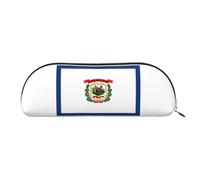 bmnaswt West Virginia State Flag Print Storage Pouch , Cross Grain Zipper Pouch, Elegante borsa portatile per cancelleria trucco , oro, taglia unica, valigia