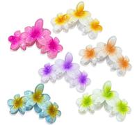 Bmobuo 6 fermagli per capelli a forma di fiore, graziose mollette per capelli da donna, motivo hawaiano, per capelli spessi, accessori per capelli da spiaggia essenziali per l'estate