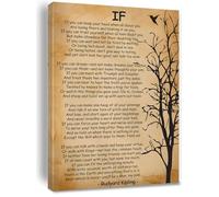 Bmotaso Poster da parete con poesia If Kipling di Rudyard Kipling, decorazione artistica da parete per casa e ufficio, con cornice, 20,3 x 30,5 cm