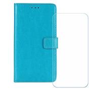 BMPNLSZ Cover Flip per Doogee S300 Plus + Vetro Temperato, HD Pellicola proteggi schermo - Pieghevole Portafoglio Custodia in pelle Borsa Slot Copertura (6,78") - Tblu-HZFM