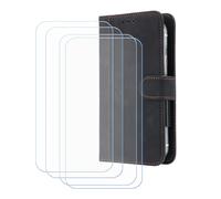 BMPNLSZ Cover Flip per Evolveo StrongPhone Q9 + [4 Pezzi] Vetro Temperato, HD Pellicola proteggi schermo - Pieghevole Portafoglio Custodia in pelle Borsa Slot Copertura (4,5") - Nero-XHDFG