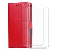 BMPNLSZ Cover Flip per FCNT Arrows Alpha + [3 Pezzi] Vetro Temperato, HD Pellicola proteggi schermo - Pieghevole Portafoglio Custodia in pelle Borsa Slot Copertura (6,4") - Marrone-XHDSXT