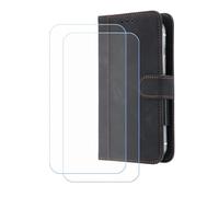 BMPNLSZ Cover Flip per Logicom Five Pro 32 + [2 Pezzi] Vetro Temperato, HD Pellicola proteggi schermo - Pieghevole Portafoglio Custodia in pelle Borsa Slot Copertura (5,4") - Nero-XHDFG