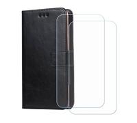 BMPNLSZ Cover Flip per myPhone N23 Lite + [2 Pezzi] Vetro Temperato, HD Pellicola proteggi schermo - Pieghevole Portafoglio Custodia in pelle Borsa Slot Copertura (6,51") - Nero-XHDSXT