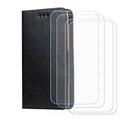 BMPNLSZ Cover Flip per myPhone N23 Lite + [4 Pezzi] Vetro Temperato, HD Pellicola proteggi schermo - Pieghevole Portafoglio Custodia in pelle Borsa Slot Copertura (6,51") - Nero-XHDSXT