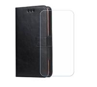 BMPNLSZ Cover Flip per myPhone N23 Lite + Vetro Temperato, HD Pellicola proteggi schermo - Pieghevole Portafoglio Custodia in pelle Borsa Slot Copertura (6,51") - Nero-XHDSXT