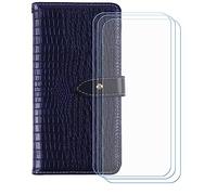 BMPNLSZ Cover Flip per Onyx Boox P6 Pro + [3 Pezzi] Vetro Temperato, HD Pellicola proteggi schermo - Pieghevole Portafoglio Custodia in pelle Borsa Slot Copertura (6,13") - Sblu-HZEY