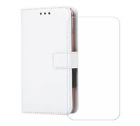 BMPNLSZ Cover Flip per PhoneMax Q9 Mini + Vetro Temperato, HD Pellicola proteggi schermo - Pieghevole Portafoglio Custodia in pelle Borsa Slot Copertura (4,0") - Bianco-XHDSXT