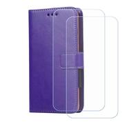 BMPNLSZ Cover Flip per SPC Discovery SE + [2 Pezzi] Vetro Temperato, HD Pellicola proteggi schermo - Pieghevole Portafoglio Custodia in pelle Borsa Slot Copertura (6,5") - Viola-XHDSXT