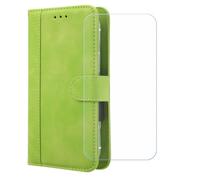 BMPNLSZ Cover Flip per SPC Discovery SE + Vetro Temperato, HD Pellicola proteggi schermo - Pieghevole Portafoglio Custodia in pelle Borsa Slot Copertura (6,5") - Verde-XHDFG