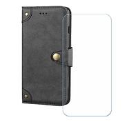 BMPNLSZ Cover per Doogee Blade 20X + Vetro Temperato - Nero-HZLD | HD Pellicola proteggi schermo - Pieghevole Portafoglio Custodia in pelle Borsa Slot Copertura (6,6")