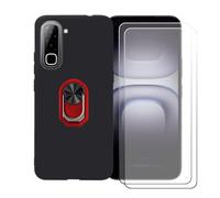 BMPNLSZ Custodia + 2 Vetro per Infinix Hot 70 4G + Anello Rosso