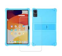 BMPNLSZ Custodia per Doogee Tab G6+, Silicone Case Sottile Cover TPU Caso Morbido Copertura + Pellicola Protettiva in Vetro Temperato (11,0") - Blu2