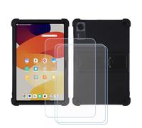 BMPNLSZ Custodia per Ecopad E50, Silicone Case Sottile Cover TPU Caso Morbido Copertura + 3 Pellicola Protettiva in Vetro Temperato (12,0") - Nero