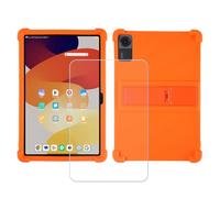 BMPNLSZ Custodia per Ecopad E50, Silicone Case Sottile Cover TPU Caso Morbido Copertura + Pellicola Protettiva in Vetro Temperato (12,0") - Arancione