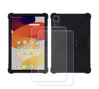 BMPNLSZ Custodia per Lenovo ThinkTab X11 Gen 1+2 Pellicola Protettiva-Nero | Silicone Case Con Supporto Regolabile Cover TPU Caso Morbido Copertura + HD Pellicola per schermo in Vetro Temperato (10,95")