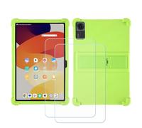 BMPNLSZ Custodia per Lenovo ThinkTab X11 Gen 1+2 Pellicola Protettiva-Verde | Silicone Case Con Supporto Regolabile Cover TPU Caso Morbido Copertura + HD Pellicola per schermo in Vetro Temperato (10,95")
