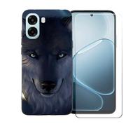 BMPNLSZ Custodia per OPPO A6X 5G, Morbido TPU Silicone Case Gel Sottile Cover + Pellicola Protettiva in Vetro Temperato per OPPO A6X 5G - BST12