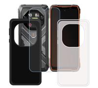 BMPNLSZ Custodia per Oscal Tank 1 (6,78") + Protezione per Schermo, Nero + Traslucido Morbido TPU Silicone Case Gel Cover + Pellicola Protettiva in Vetro Temperato
