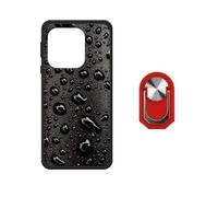 BMPNLSZ Custodia per TCL K70 Power 4G (6,8"), Caso Backcover Protezione Silicone Shell Case Protettivo Copertura Cove + Anello Girevole 360 Gradi Della Staffa Rosso - WZ15