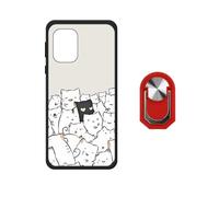 BMPNLSZ Custodia per TCL K70 SE (6,56"), Caso Backcover Protezione Silicone Shell Case Protettivo Copertura Cove + Anello Girevole 360 Gradi Della Staffa Rosso - WZ21
