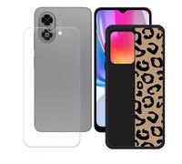 BMPNLSZ Custodia per ZTE Blade A35E, Silicone Case Cover TPU Caso Morbido Copertura + Pellicola Protettiva in Vetro Temperato (6,6") - LH23