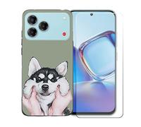 BMPNLSZ Custodia per ZTE Blade V80 Vita, Morbido TPU Silicone Case Gel Sottile Cover + Pellicola Protettiva in Vetro Temperato per ZTE Blade V80 Vita - OYLLM8