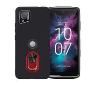 BMPNLSZ Nero Custodia per Crosscall Stellar-M6 Chamonix Mont Blanc + Anello Girevole Rimovibile 360 Gradi Della Staffa Rosso, TPU Silicone Shell Case Protettivo Copertura Custodie Cover Accessori.