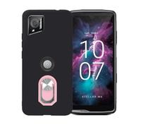 BMPNLSZ Nero Custodia per Crosscall Stellar-M6 Chamonix Mont Blanc + Anello Girevole Rimovibile 360 Gradi Della Staffa Rosa, TPU Silicone Shell Case Protettivo Copertura Custodie Cover Accessori.