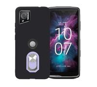 BMPNLSZ Nero Custodia per Crosscall Stellar-M6 Chamonix Mont Blanc + Anello Girevole Rimovibile 360 Gradi Della Staffa Violetta, TPU Silicone Shell Case Protettivo Copertura Custodie Cover Accessori.