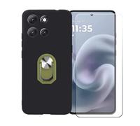 BMPNLSZ Nero Custodia per Doogee S Punk Pro + Pellicola Protettiva in Vetro Temperato + Anello Girevole Rimovibile 360 Gradi Della Staffa Verde.