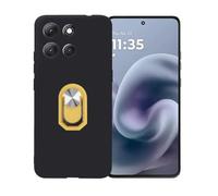 BMPNLSZ Nero Custodia per Doogee S119(6,1") + Anello Girevole Rimovibile 360 Gradi Della Staffa Giallo, TPU Silicone Shell Case Protettivo Copertura Custodie Cover Accessori.