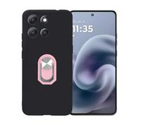 BMPNLSZ Nero Custodia per Doogee S119(6,1") + Anello Girevole Rimovibile 360 Gradi Della Staffa Rosa, TPU Silicone Shell Case Protettivo Copertura Custodie Cover Accessori.