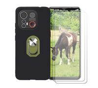 BMPNLSZ Nero Custodia per Emporia Smart 6 + [2 Pezzi] Pellicola Protettiva in Vetro Temperato + Anello Girevole Rimovibile 360 Gradi Della Staffa Verde.