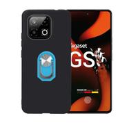 BMPNLSZ Nero Custodia per Gigaset GS6 Pro + Anello Blu