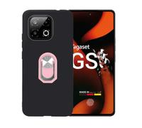 BMPNLSZ Nero Custodia per Gigaset GS6 Pro + Anello Rosa