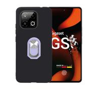 BMPNLSZ Nero Custodia per Gigaset GS6 Pro + Anello Violetta