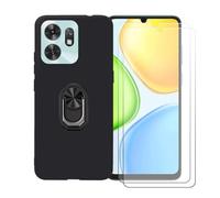 BMPNLSZ Nero Custodia per Honor Play 80 + [2 Pezzi] Pellicola Protettiva in Vetro Temperato + Anello Girevole Rimovibile 360 Gradi Della Staffa Nero.