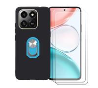 BMPNLSZ Nero Custodia per Honor Play 80 Pro + [2 Pezzi] Pellicola Protettiva in Vetro Temperato + Anello Girevole Rimovibile 360 Gradi Della Staffa Blu.