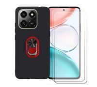 BMPNLSZ Nero Custodia per Honor Play 80 Pro + [2 Pezzi] Pellicola Protettiva in Vetro Temperato + Anello Girevole Rimovibile 360 Gradi Della Staffa Rosso.
