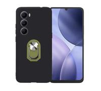 BMPNLSZ Nero Custodia per Itel A100 + Anello Girevole Rimovibile 360 Gradi Della Staffa Verde, TPU Silicone Shell Case Protettivo Copertura Custodie Cover Accessori.