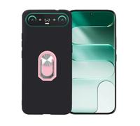 BMPNLSZ Nero Custodia per Tecno Camon Slim + Anello Rosa | Nero Custodia di Protezione per Tecno Camon Slim + Anello Girevole Rimovibile 360 Gradi Della Staffa Rosa