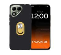 BMPNLSZ Nero Custodia per Tecno Pova 8 5G + Anello Giallo | Nero Custodia di Protezione per Tecno Pova 8 5G + Anello Girevole Rimovibile 360 Gradi Della Staffa Giallo
