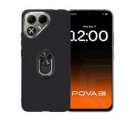 BMPNLSZ Nero Custodia per Tecno Pova 8 5G + Anello Nero | Nero Custodia di Protezione per Tecno Pova 8 5G + Anello Girevole Rimovibile 360 Gradi Della Staffa Nero