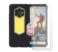 BMPNLSZ Nero Custodia per Ulefone RugKing 5 Pro + [2 Pezzi] Pellicola Protettiva in Vetro Temperato + Anello Girevole Rimovibile 360 Gradi Della Staffa Rosa.