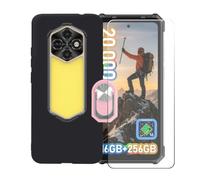 BMPNLSZ Nero Custodia per Ulefone RugKing 5 Pro + Pellicola Protettiva in Vetro Temperato + Anello Girevole Rimovibile 360 Gradi Della Staffa Rosa.