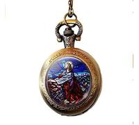 BMRYKCB Gesù Cristo in preghiera - Orologio da tasca - Collana - Gioielli d'arte, bronzo, Bronzo
