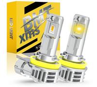 BMT xms H11 H16 LED Lampadina, 20000LM 400% Più luminosità Giallo ambra 3000K H8 fendinebbia a LED, dimensioni mini 1:1 Plug and Play, 2 Pezzi